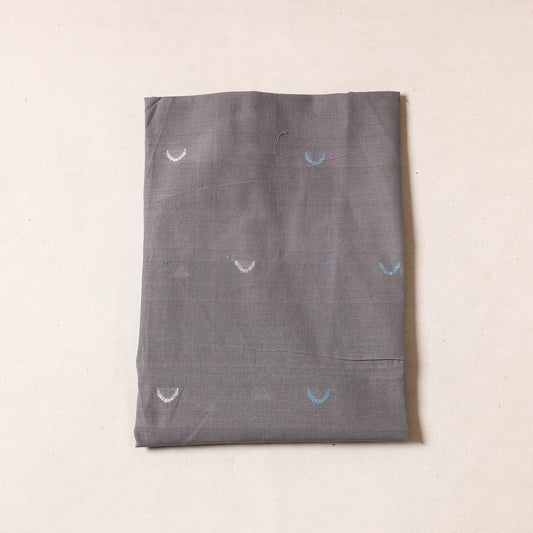 Grey - Godavari Jamdani Buti Pure Handloom Cotton Precut Fabric
