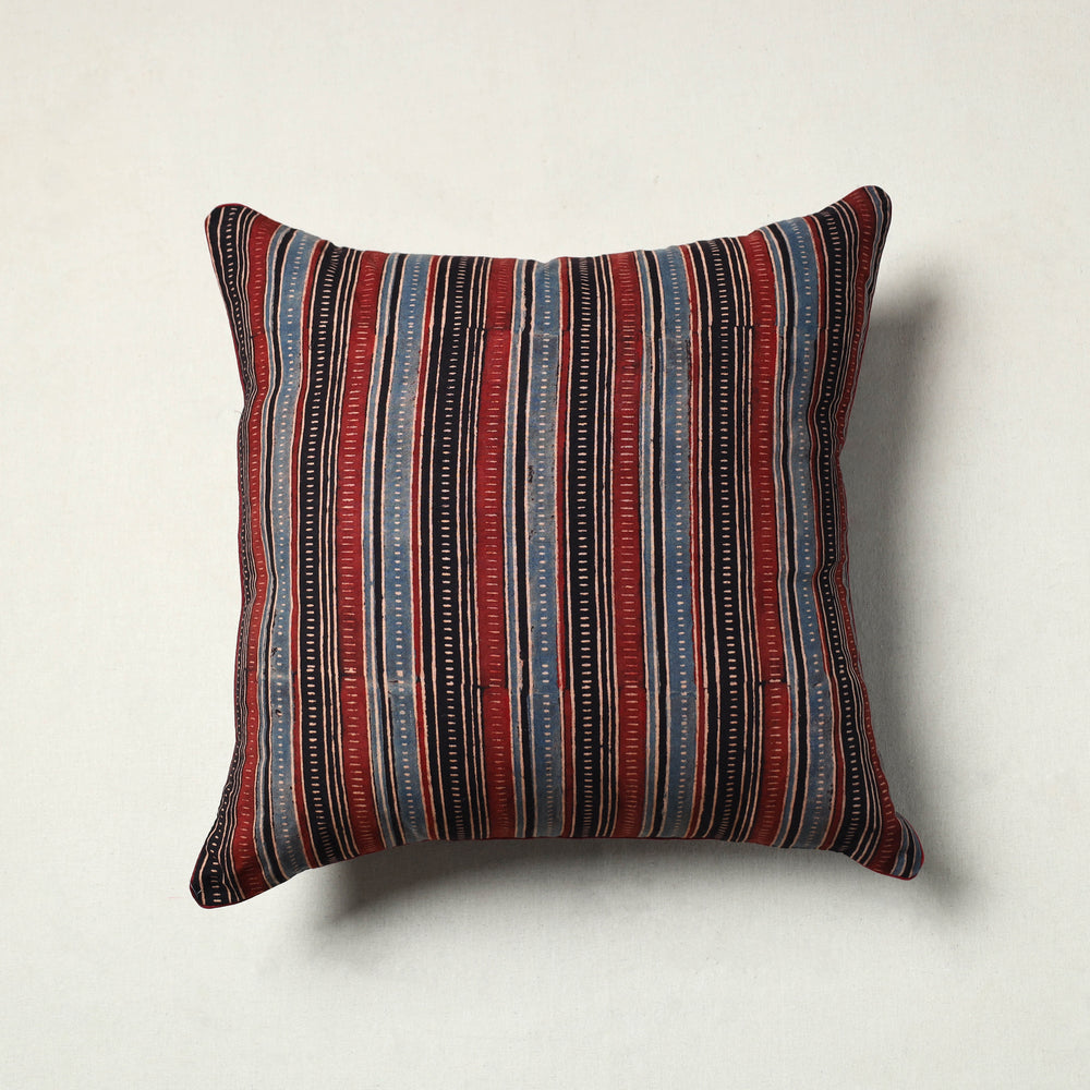 Multicolor - Block Printed Cotton Ajrakh Cushion Cover (16 x 16 in) 07