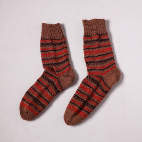 Acrylic Woolen Socks for Winter, Hand Knitted in Kumaun (Adults) 19