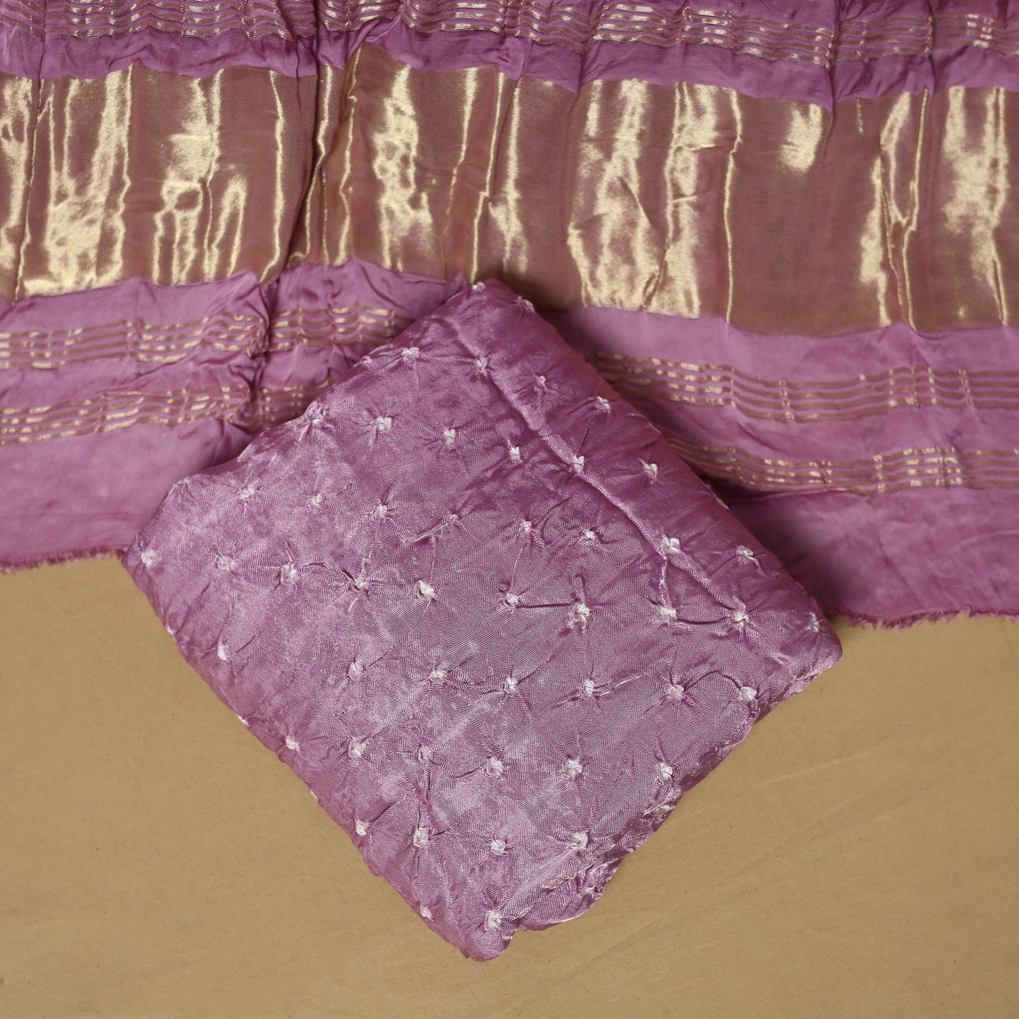 Kutch Tie-Dye Bandhani Modal Silk 3pc Unstitched Dress Material 59