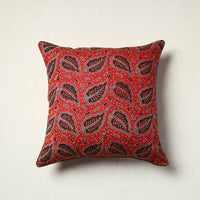 Red - Block Printed Cotton Ajrakh Cushion Cover (16 x 16 in) 08