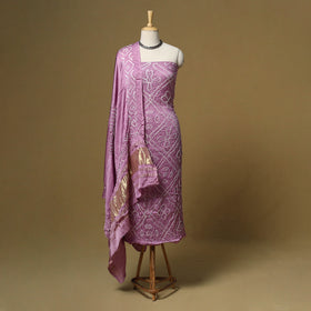 Kutch Tie-Dye Bandhani Modal Silk 3pc Unstitched Dress Material 59