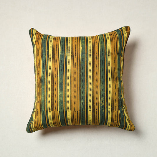 Multicolor - Block Printed Cotton Ajrakh Cushion Cover (16 x 16 in) 09