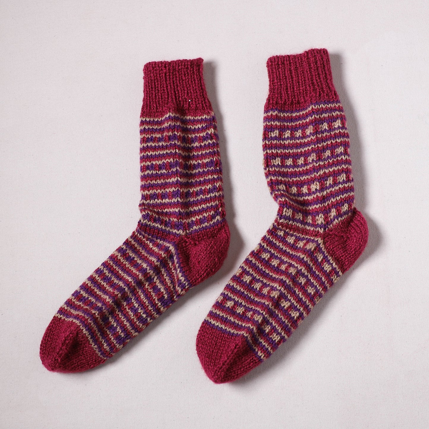 Acrylic Woolen Socks for Winter, Hand Knitted in Kumaun (Adults) 20
