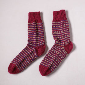 Acrylic Woolen Socks for Winter, Hand Knitted in Kumaun (Adults) 20