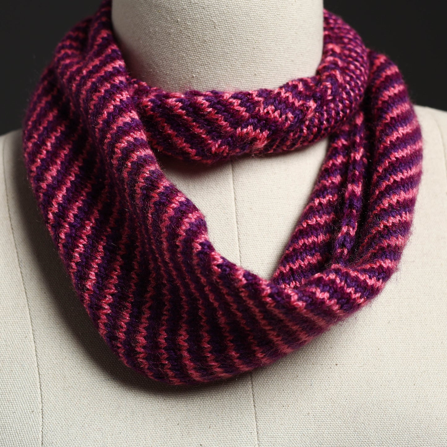 Purple - Kumaun Hand Knitted Woolen Neck Warmer 21