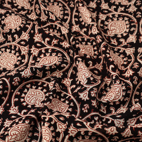 Buy Black Natural Dyed Mul Cotton Bagh Print Fabric