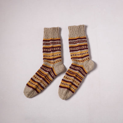 Acrylic Woolen Socks for Winter, Hand Knitted in Kumaun (Adults) 64