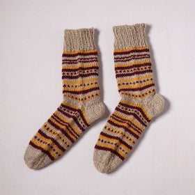 Acrylic Woolen Socks for Winter, Hand Knitted in Kumaun (Adults) 64