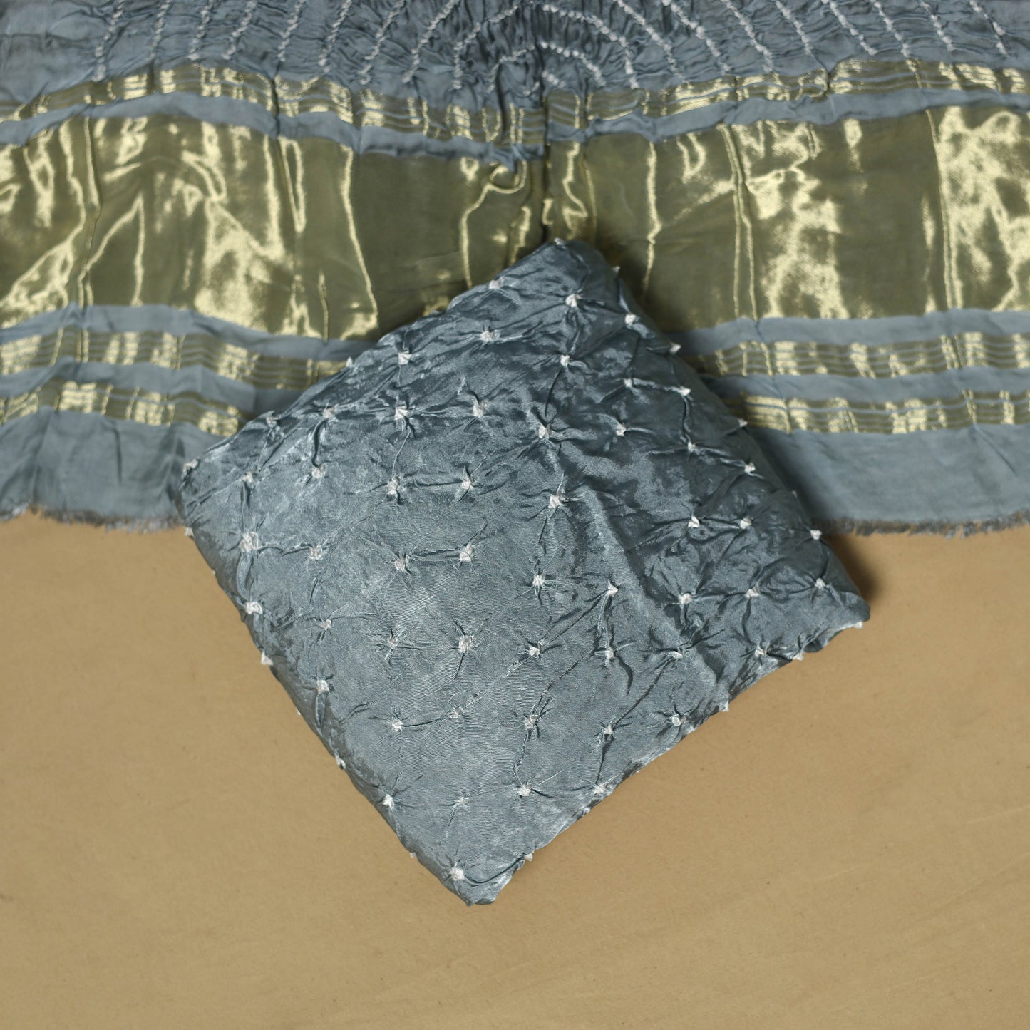 Kutch Tie-Dye Bandhani Modal Silk 3pc Unstitched Dress Material 60