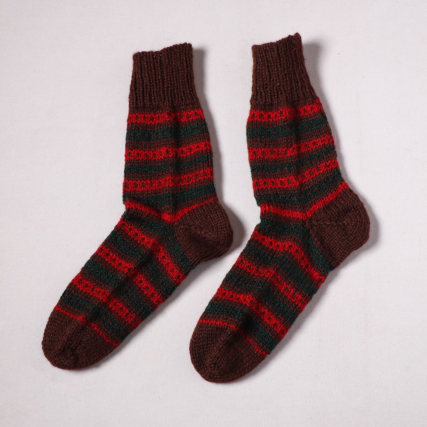 Acrylic Woolen Socks for Winter, Hand Knitted in Kumaun (Adults) 23