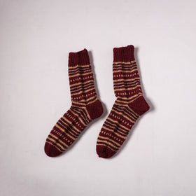 Acrylic Woolen Socks for Winter, Hand Knitted in Kumaun (Adults) 24