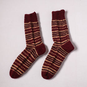 Acrylic Woolen Socks for Winter, Hand Knitted in Kumaun (Adults) 24