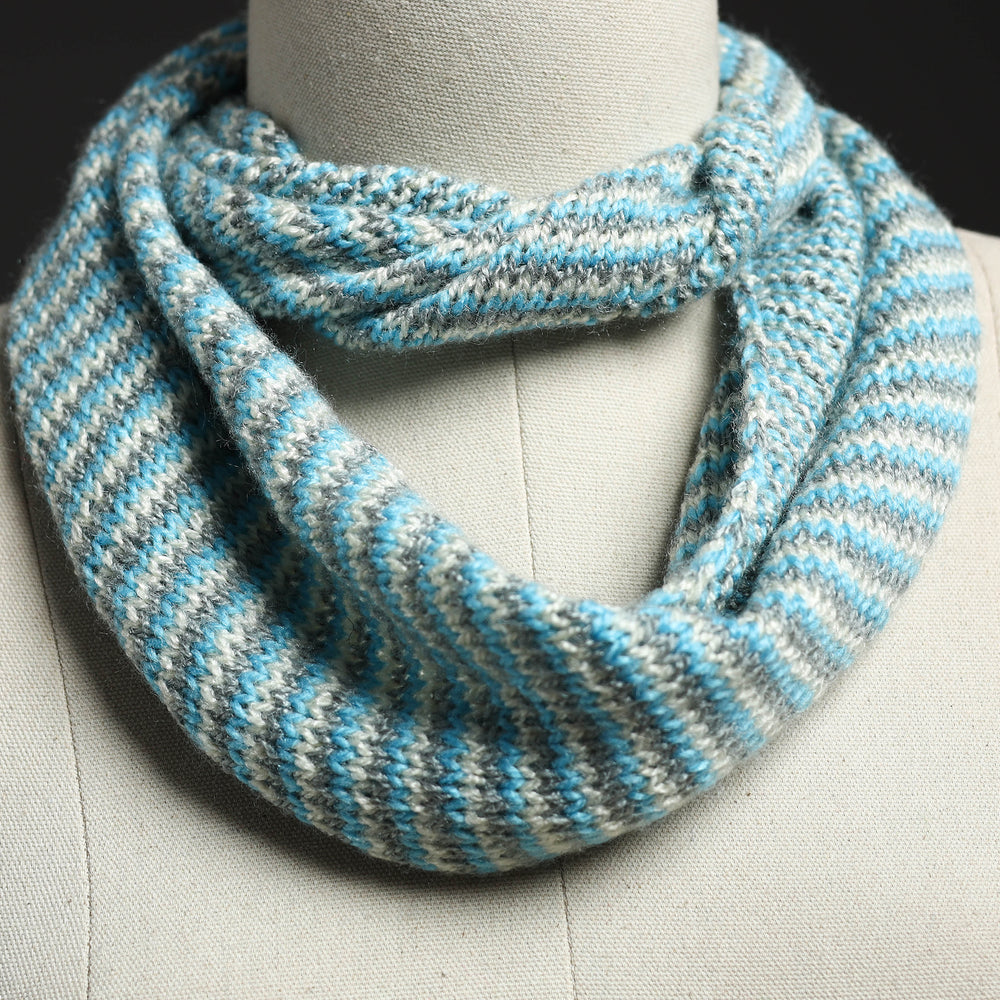 Blue - Kumaun Hand Knitted Woolen Neck Warmer 27