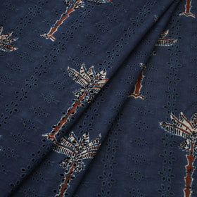 Blue Hakoba Natural Dyed Cotton Ajrakh Print Fabric