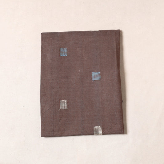 Brown - Godavari Jamdani Buti Pure Handloom Cotton Precut Fabric (1 Meter)