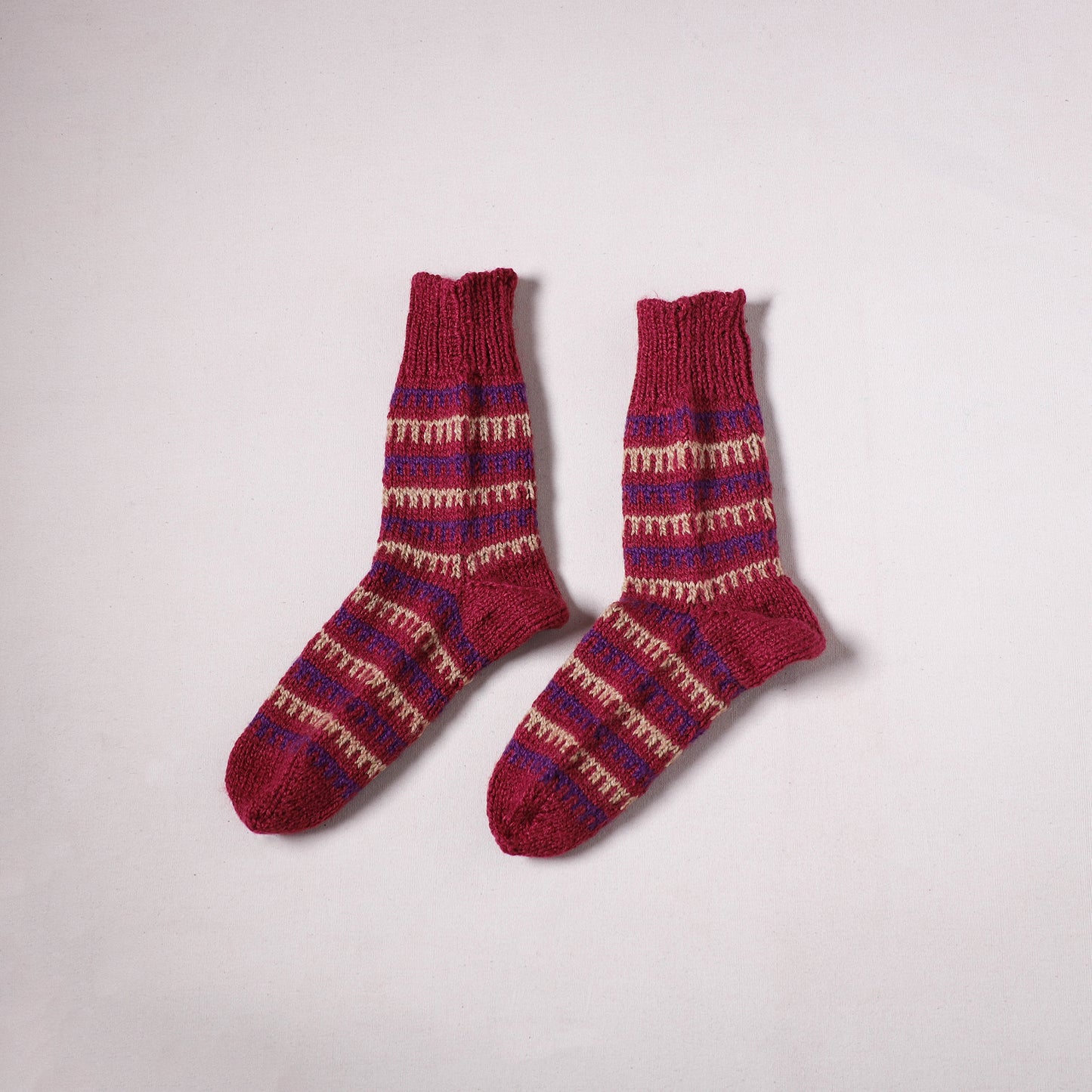 Acrylic Woolen Socks for Winter, Hand Knitted in Kumaun (Adults) 28