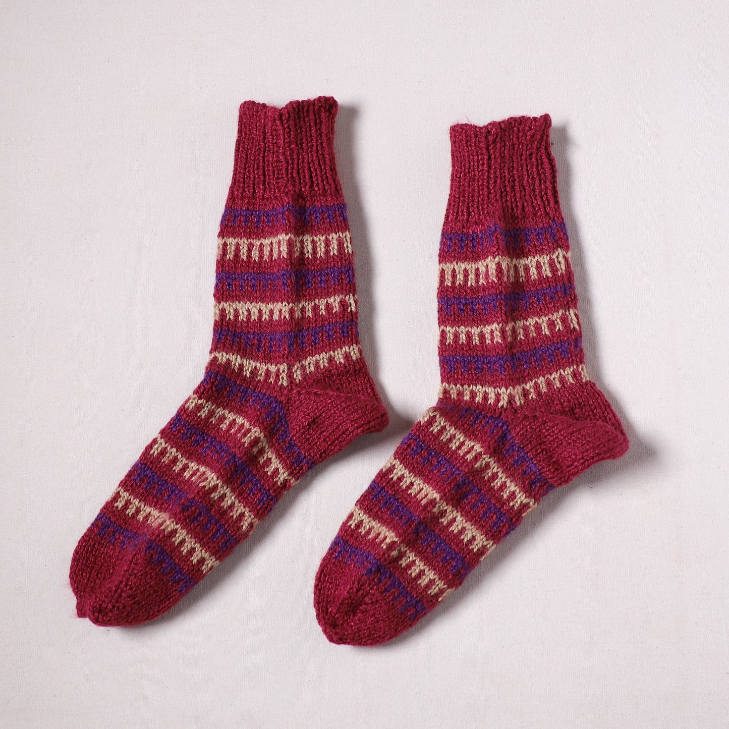 Acrylic Woolen Socks for Winter, Hand Knitted in Kumaun (Adults) 28
