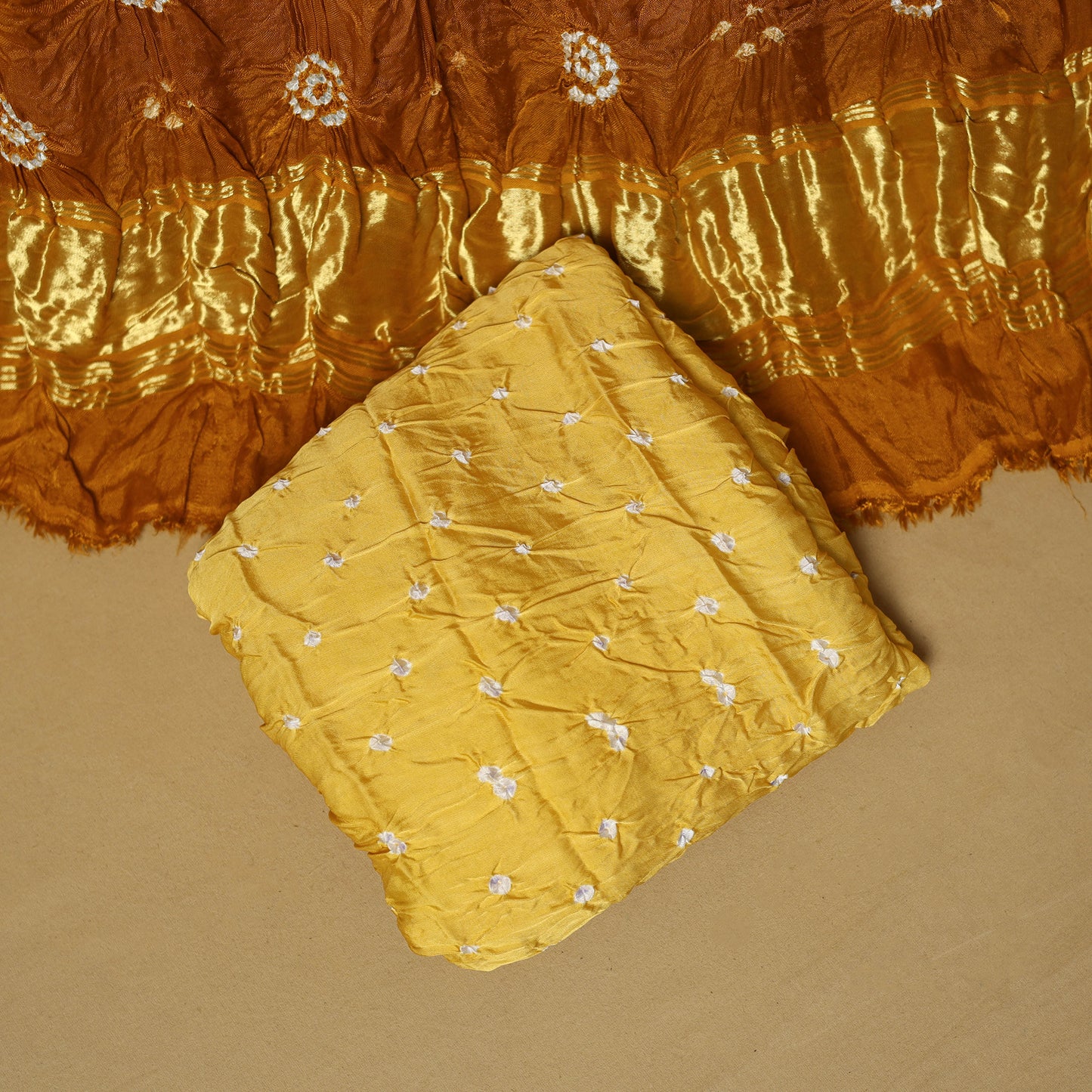 Kutch Tie-Dye Bandhani Modal Silk 3pc Unstitched Dress Material 62