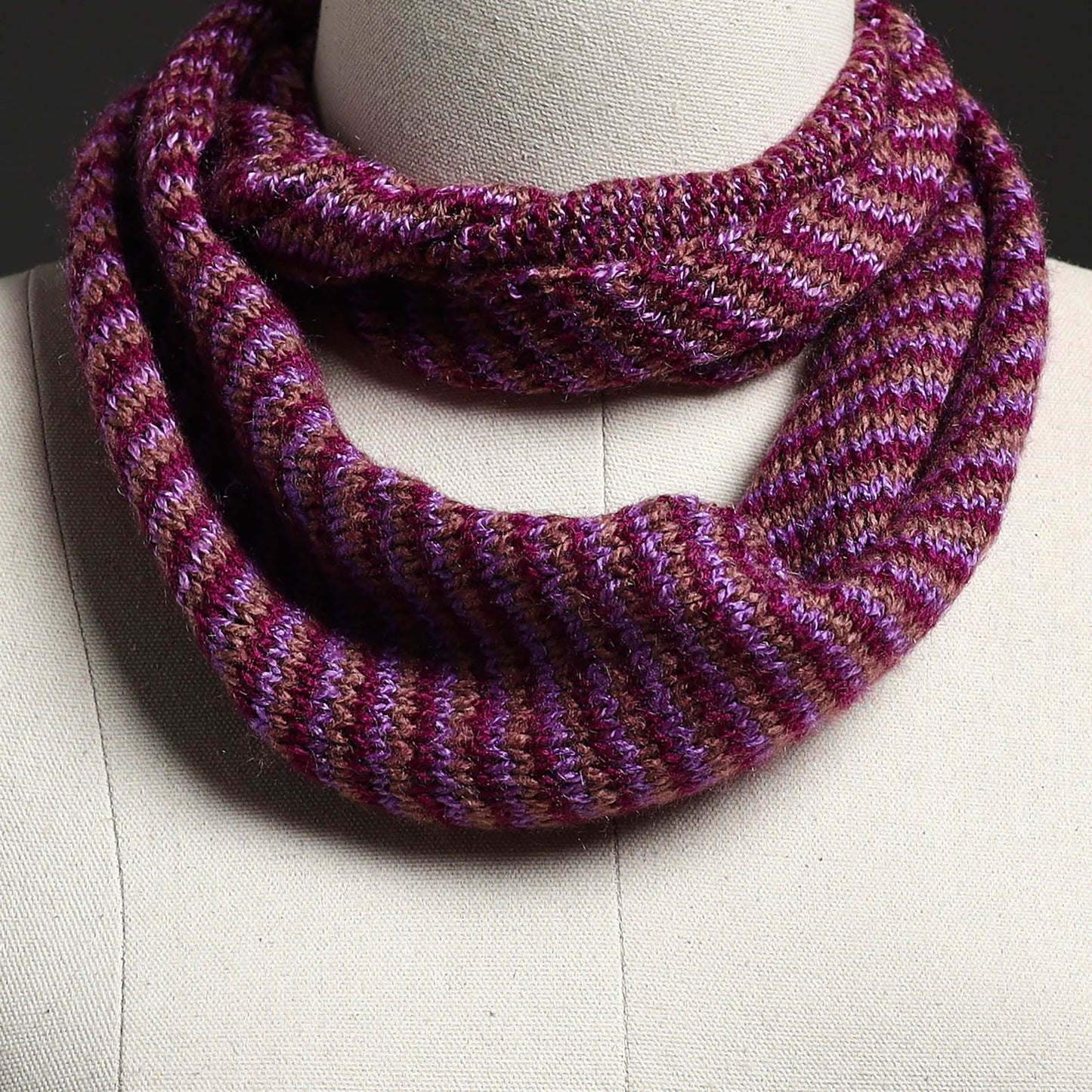 Purple - Kumaun Hand Knitted Woolen Neck Warmer 32