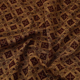  Brown Natural Dyed Mul Cotton Bagh Print Fabric