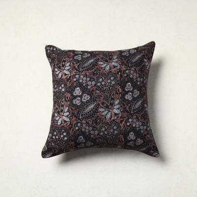 Black - Block Printed Cotton Ajrakh Cushion Cover (16 x 16 in) 21