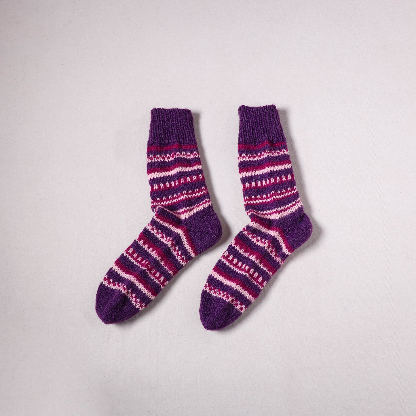 Acrylic Woolen Socks for Winter, Hand Knitted in Kumaun (Adults) 30