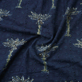Blue Hakoba Natural Dyed Cotton Ajrakh Print Fabric