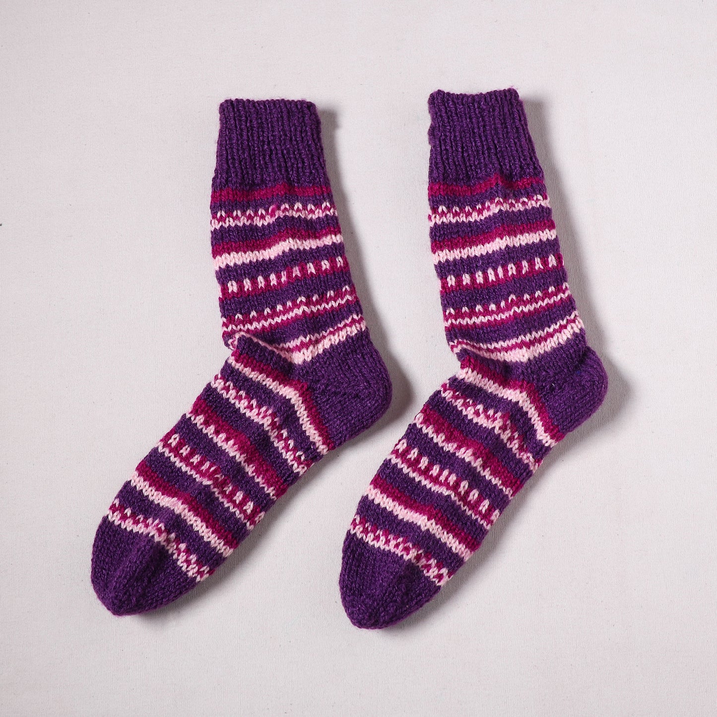 Acrylic Woolen Socks for Winter, Hand Knitted in Kumaun (Adults) 30