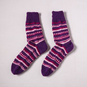 Acrylic Woolen Socks for Winter, Hand Knitted in Kumaun (Adults) 30