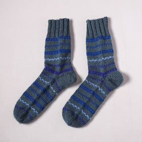 Acrylic Woolen Socks for Winter, Hand Knitted in Kumaun (Adults) 32
