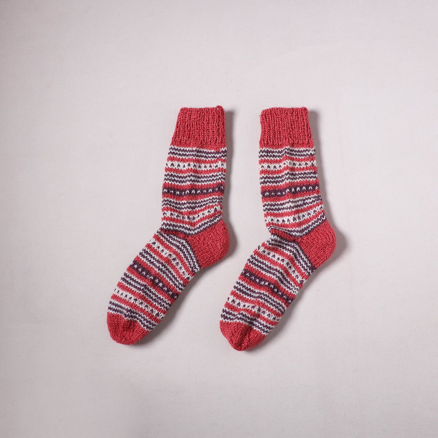 Acrylic Woolen Socks for Winter, Hand Knitted in Kumaun (Adults) 34