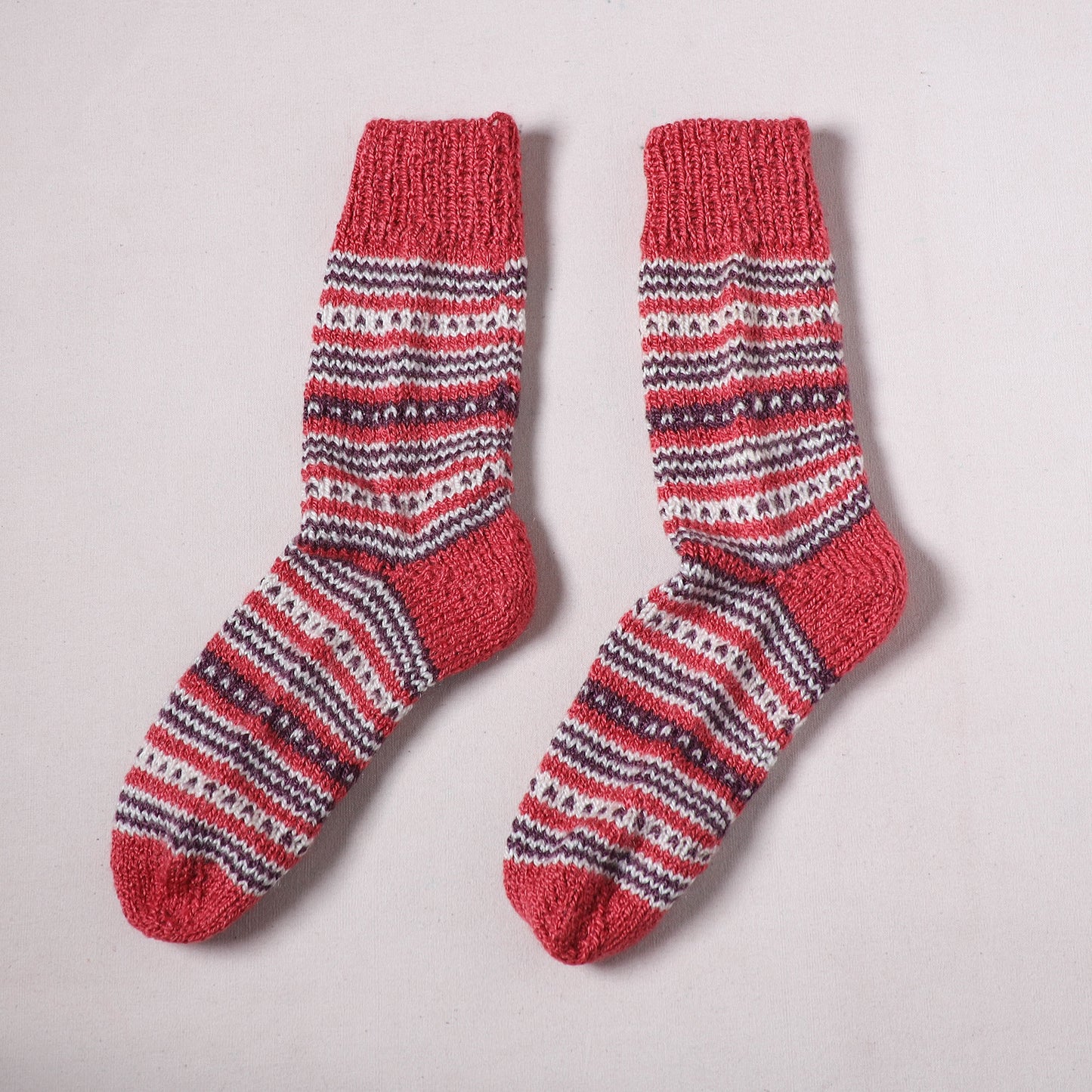 Acrylic Woolen Socks for Winter, Hand Knitted in Kumaun (Adults) 34