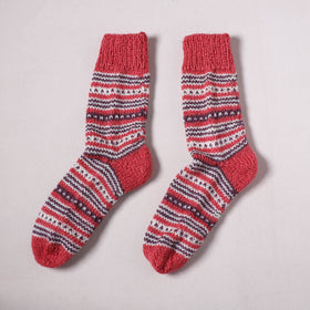 Acrylic Woolen Socks for Winter, Hand Knitted in Kumaun (Adults) 34