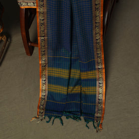 Dharwad Checks Mercerised Cotton 3pc Unstitched Dress Material Suit Set with Woven Border 05