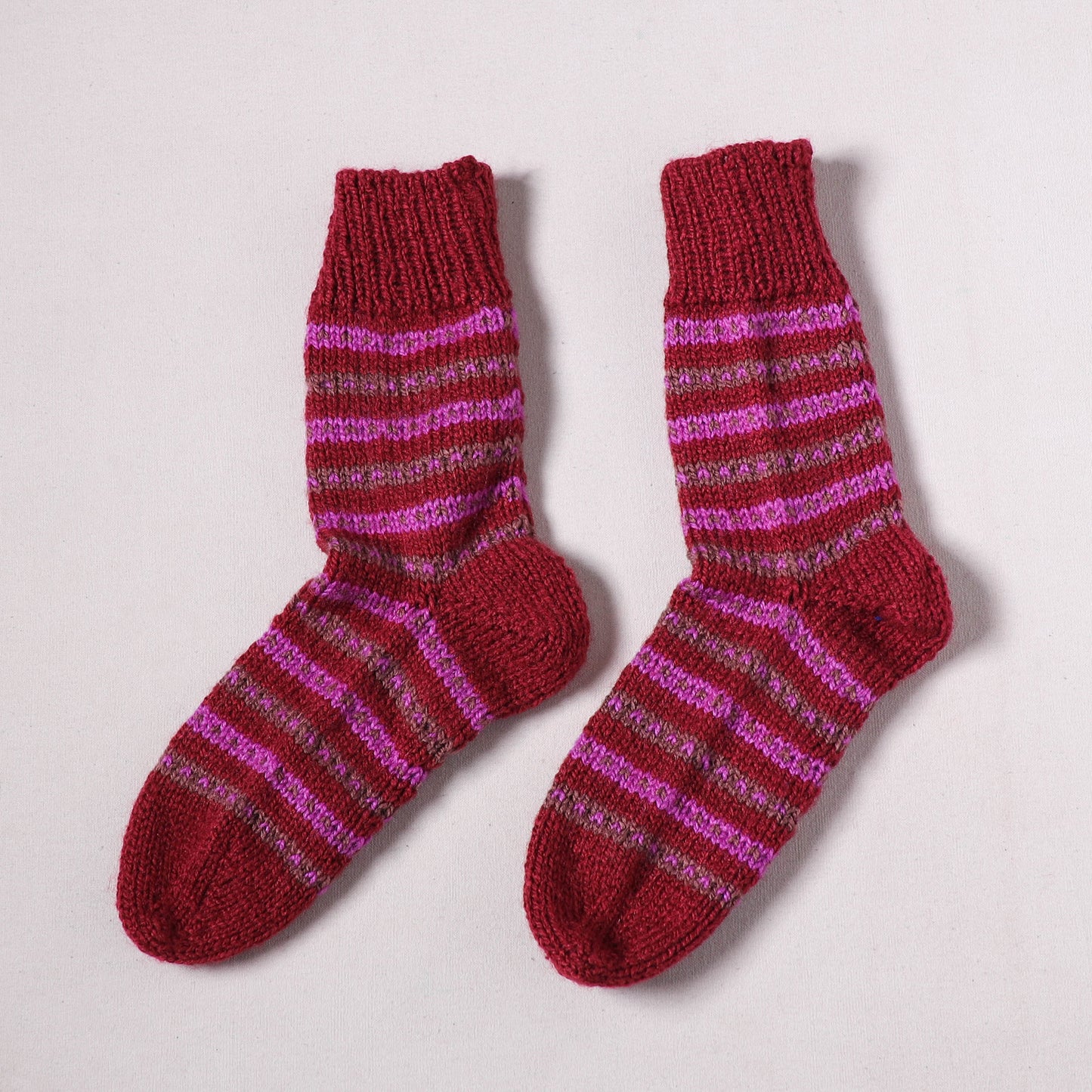 Acrylic Woolen Socks for Winter, Hand Knitted in Kumaun (Adults) 35