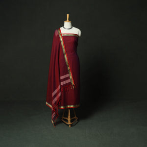 Dharwad Woven Mercerised Cotton 3pc Unstitched Dress Material Suit Set 21
