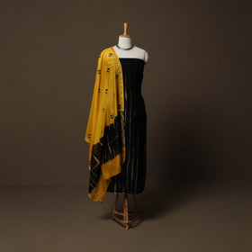 Shibori Tie-Dye Chanderi Silk 3pc Unstitched Dress Material Suit Set 30