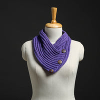 Purple - Kumaun Hand Knitted Woolen Button Cowl 116