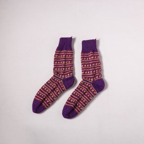 Acrylic Woolen Socks for Winter, Hand Knitted in Kumaun (Adults) 43