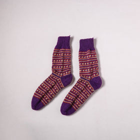 Acrylic Woolen Socks for Winter, Hand Knitted in Kumaun (Adults) 43