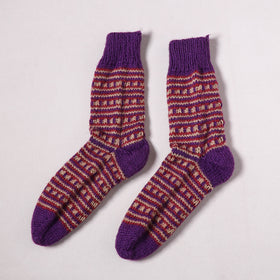 Acrylic Woolen Socks for Winter, Hand Knitted in Kumaun (Adults) 43