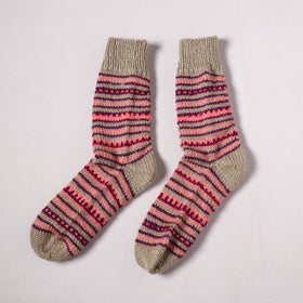 Acrylic Woolen Socks for Winter, Hand Knitted in Kumaun (Adults) 44