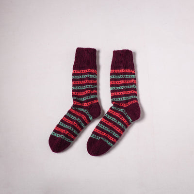 Acrylic Woolen Socks for Winter, Hand Knitted in Kumaun (Adults) 45