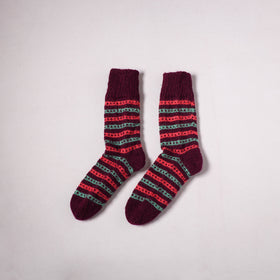 Acrylic Woolen Socks for Winter, Hand Knitted in Kumaun (Adults) 45