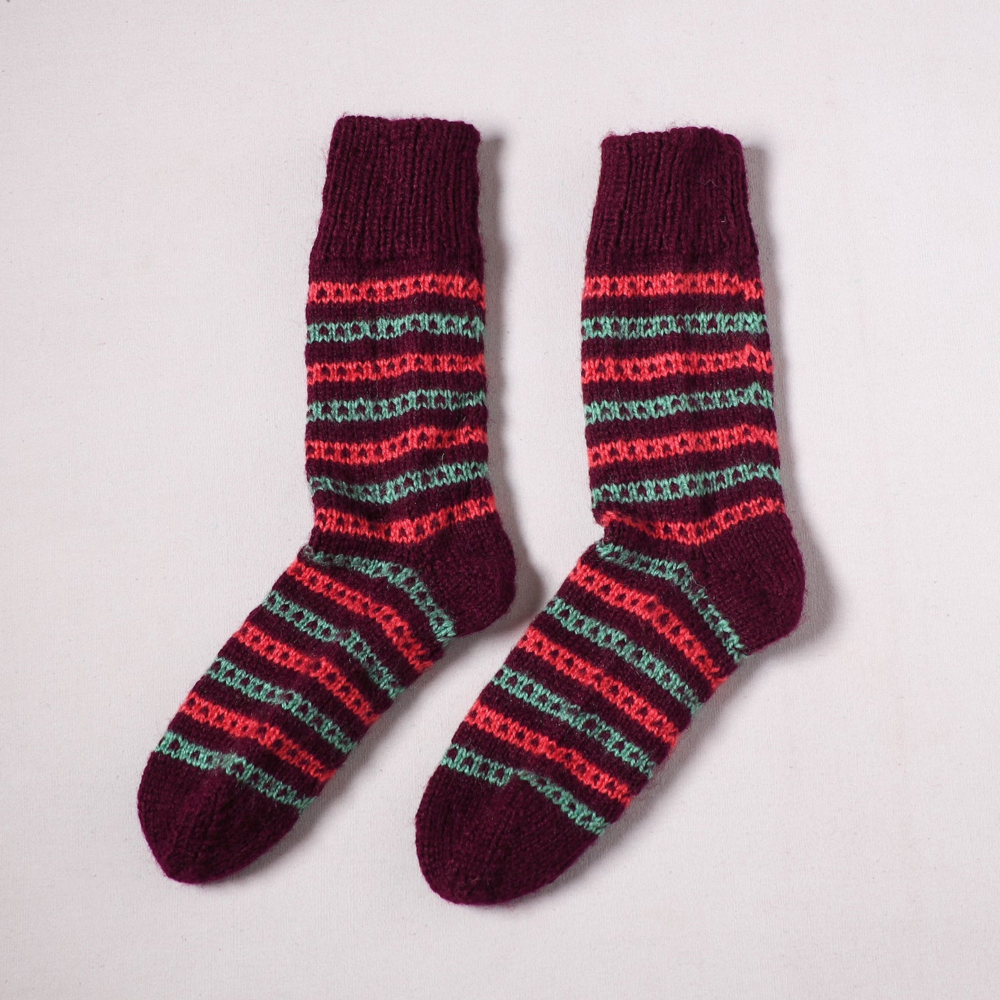 Acrylic Woolen Socks for Winter, Hand Knitted in Kumaun (Adults) 45