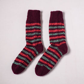 Acrylic Woolen Socks for Winter, Hand Knitted in Kumaun (Adults) 45