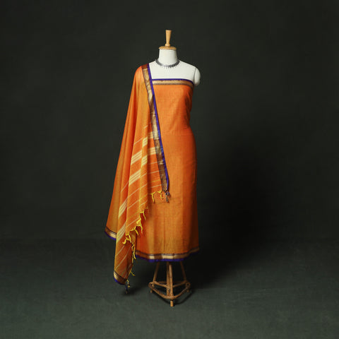 Dharwad Woven Mercerised Cotton 3pc Unstitched Dress Material Suit Set 23