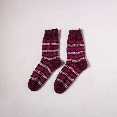 Acrylic Woolen Socks for Winter, Hand Knitted in Kumaun (Adults) 46