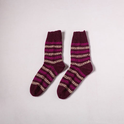 Acrylic Woolen Socks for Winter, Hand Knitted in Kumaun (Adults) 46